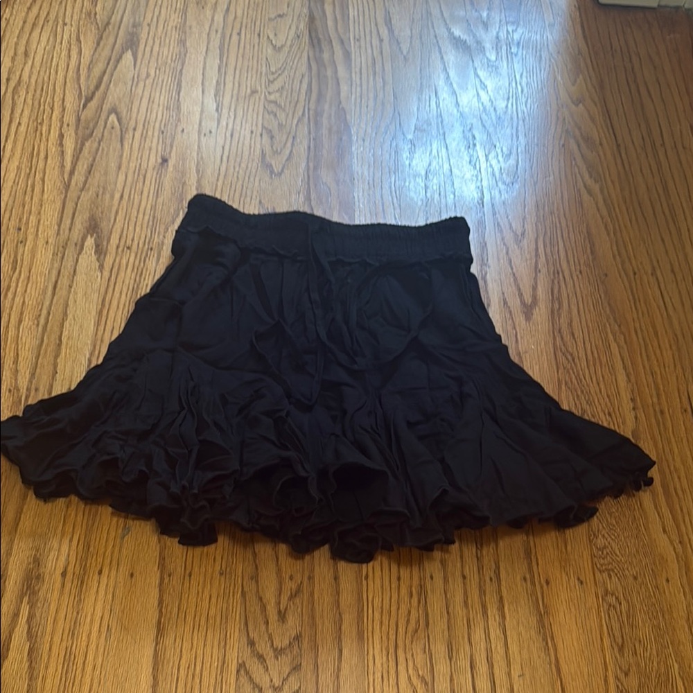 Oh Polly Elegant Black Ruffled Skirt